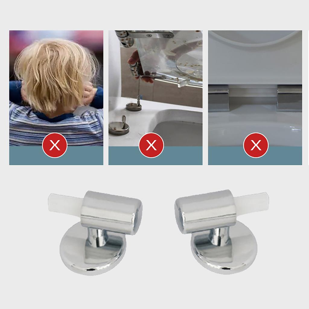 Slow Close Toilet Seat Hinge Replacement Set Soft Landing Toilet Component Toilet Seat Hinges for Home or Commercial Use