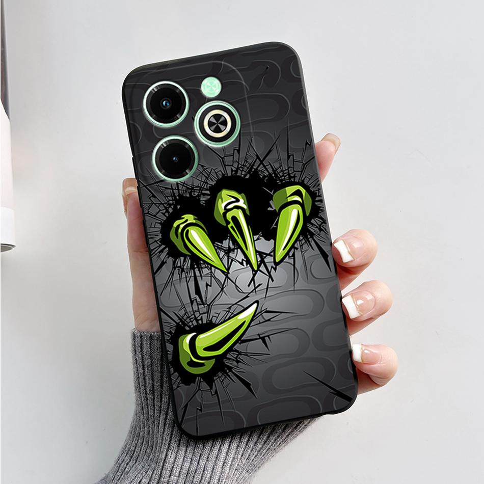 For Infinix Hot 40i Case Hot40i Fashion Marble Black Silicone Soft Phone Case For Infinix Hot 40i 40 i X6528B Back Cover Fundas