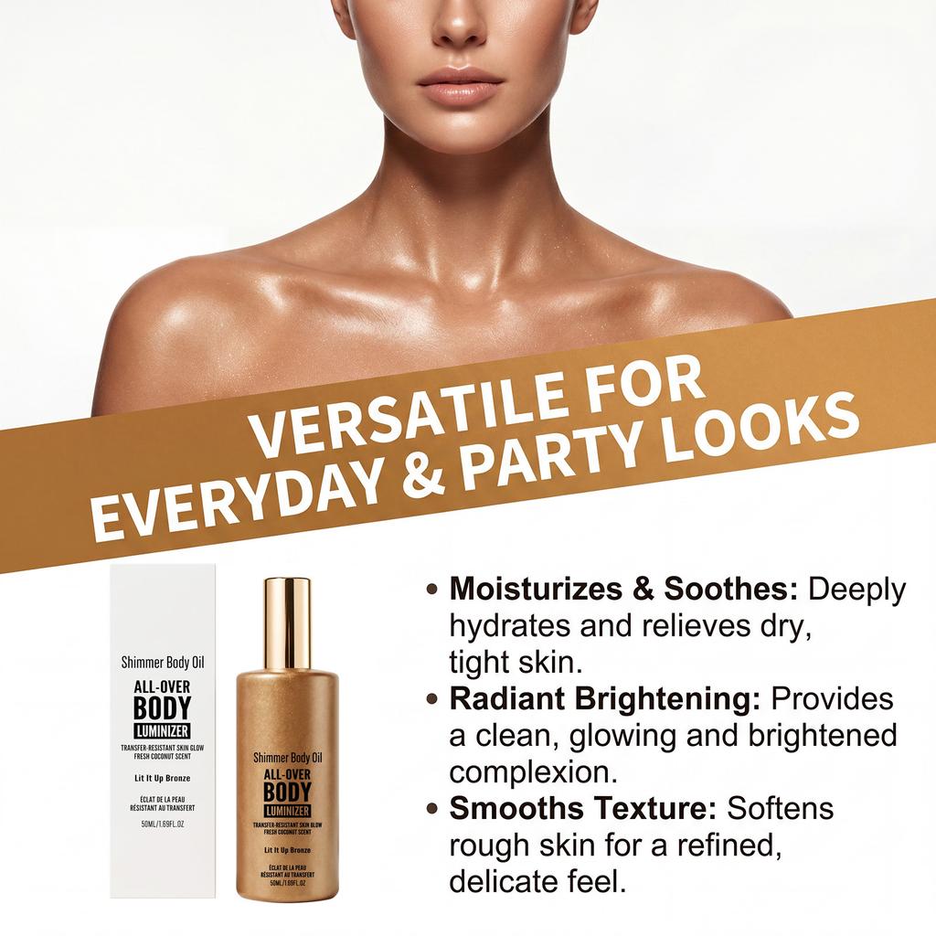 Illuminating Body Oil Lightweight Non-Greasy Gentle Moisturizing Hydrating Skin Daily Body Oil 50ml