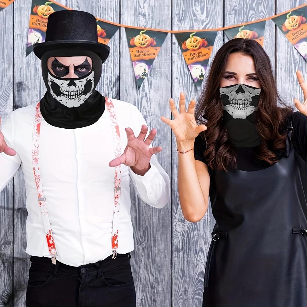 Balaclava de Motocicleta Máscara Facial Completa Estampa de Caveira Máscara Facial Completa para Motocicleta À Prova de Vento Aquecedor de Cabeça e Pescoço para Esqui Forro de Capacete de Bicicleta