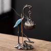Zinc Alloy Incense Holder Red-crowned Crane Incense Burning Indoor Aromatherapy  Home Decoration