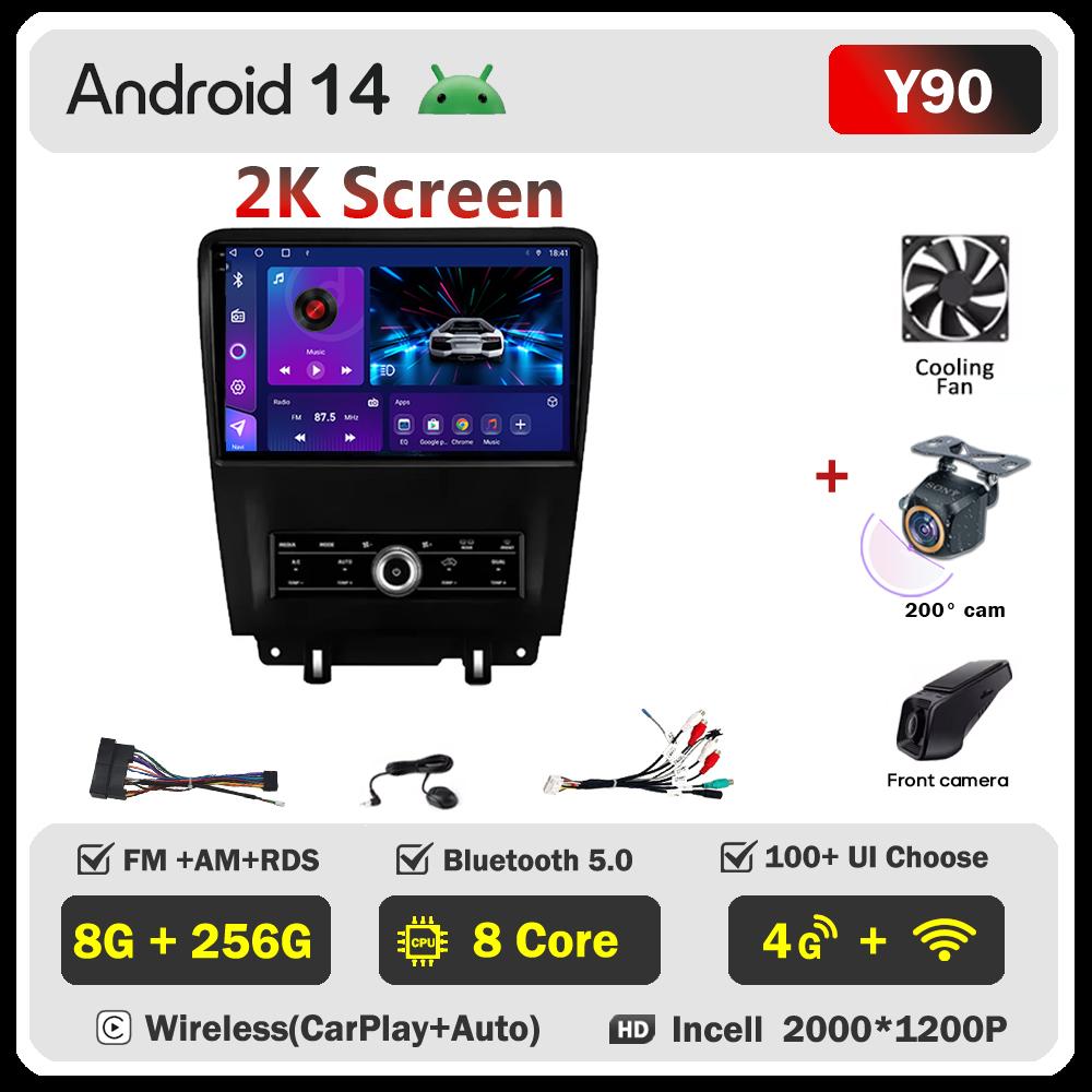 Android 14 For Ford Mustang V S-1972009 2010 2011 2012-2014 Car Multimedia Video Player Autoradio Touch Screen GPS Navigation