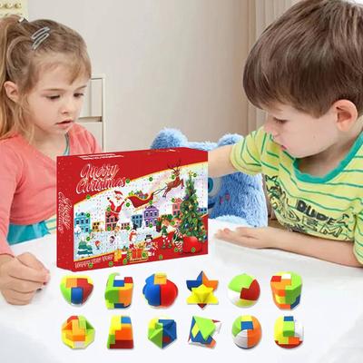 Calendário de Contagem Regressiva de Natal de 24 Dias Quebra-Cabeças de Lógica Calendário de Contagem Regressiva de Natal Calendário de Contagem Regressiva de Feriado para Crianças e Adultos