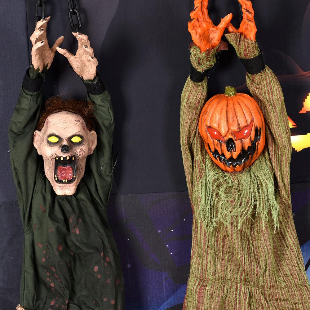 Halloween Animatronics Decoration Hanging Clown Nurse Voice Control Electric Outdoor Scary Clearance Horror Haunted House Props