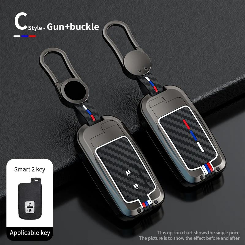 Zinc Alloy Car Key Case Cover For Toyota Camry Corolla RAV4 Highlander Avalon 2015 - 2017 Smart Control Protector Shell Holder