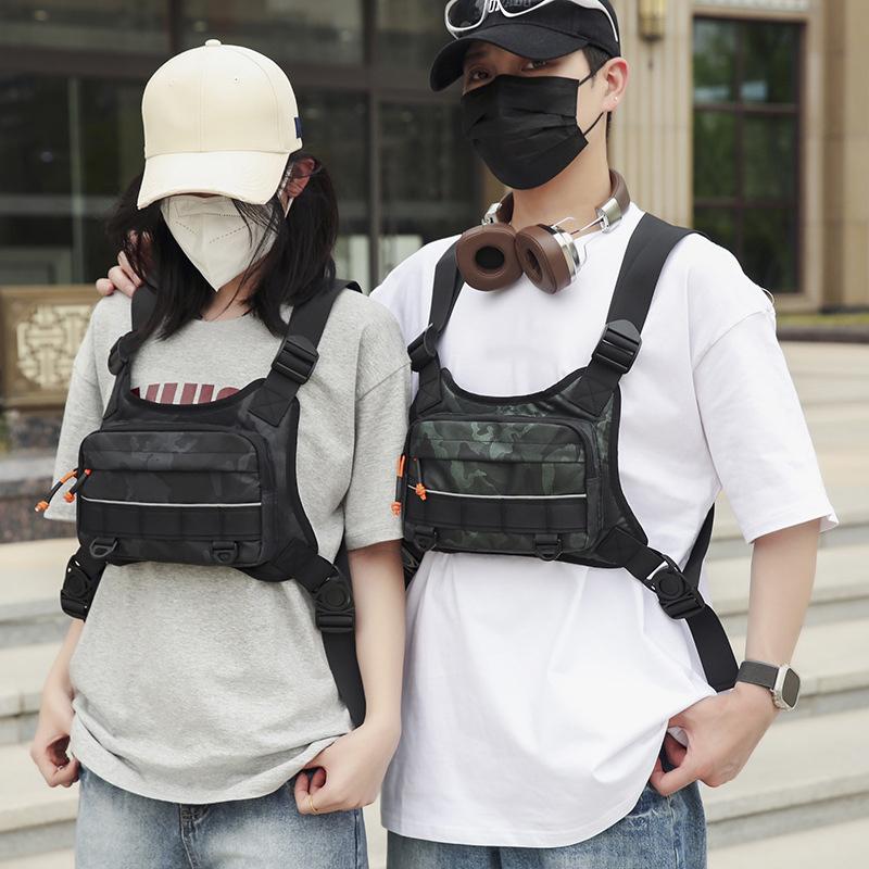 Front Chest Bag Camping Vest Backpack for Men Women Running Tactical Pack Sports Outdoor Cycling Running Fishing Travel Rig Bag