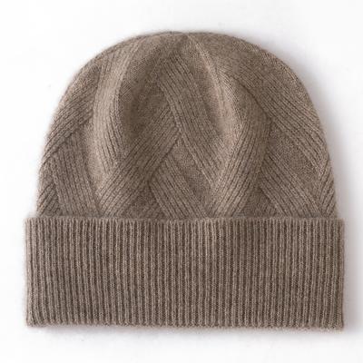 Women Hat Winter 100% Pure Cashmere Knitted Headgears Soft Warm Hats Lady Fashion Casual Thicken Cap Quality Cashmere Cap