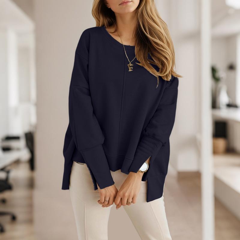 ZANZEA Women Casual Irregular Hem Loose Autumn Long Sleeve Sweatshirt