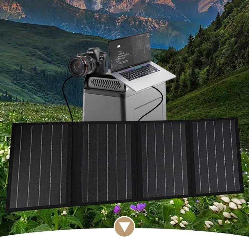 Przenośne składane urządzenie ładujące z panelem słonecznym 40W z 3 portami wyjściowymi, zewnętrzna płyta ogniw słonecznych do ładowania, na plecak