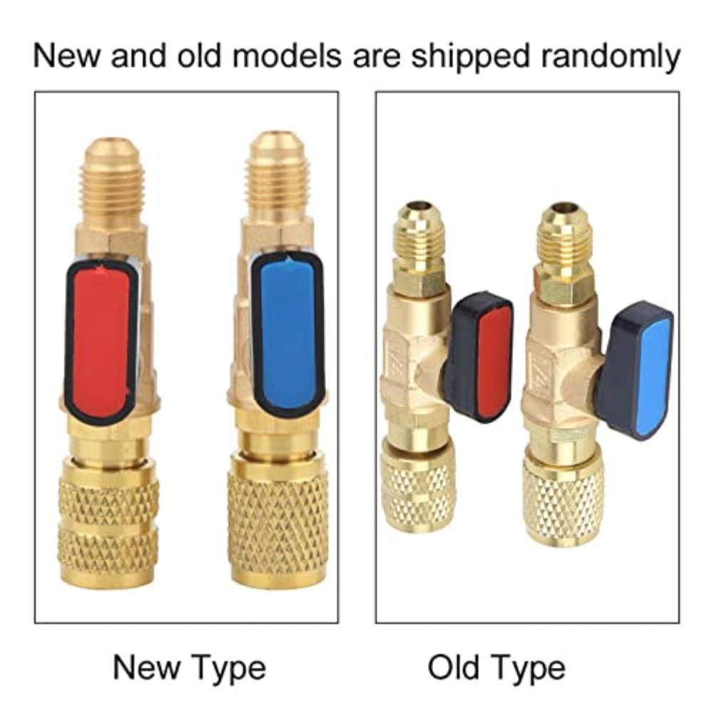 Charging safety valve ball valve with brass ABS construction compatible with 14 SAE filling pipes for refrigeration systems
