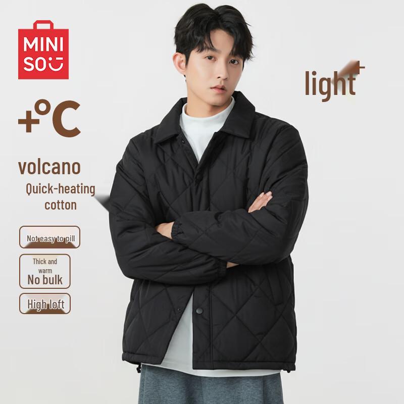 MINISO Men's Lapel Quilted Warm Cotton Jacket