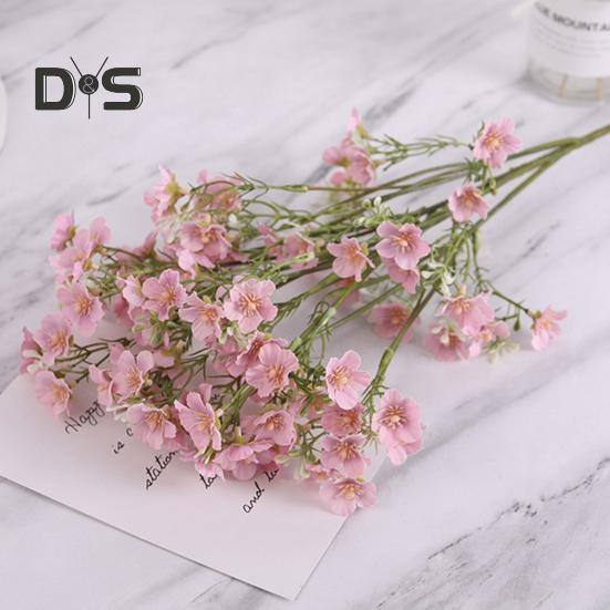 Artificial Flowers Lush Spring Decoration Vibrant Color Gypsophila Silk Flowers Bouquet
