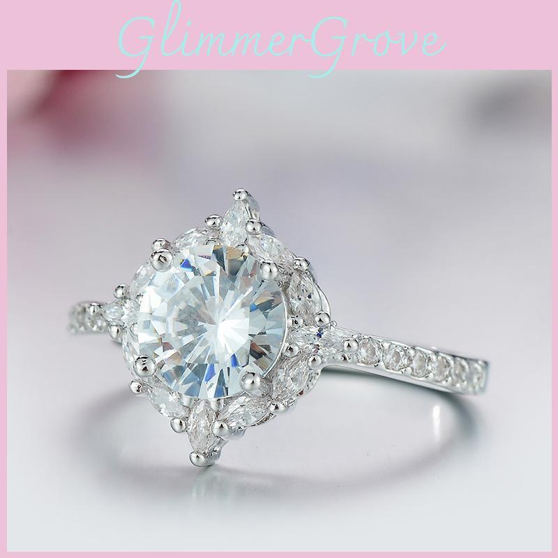 Luxurious Brass And White Steel Ring Stunning European Style Jewelry