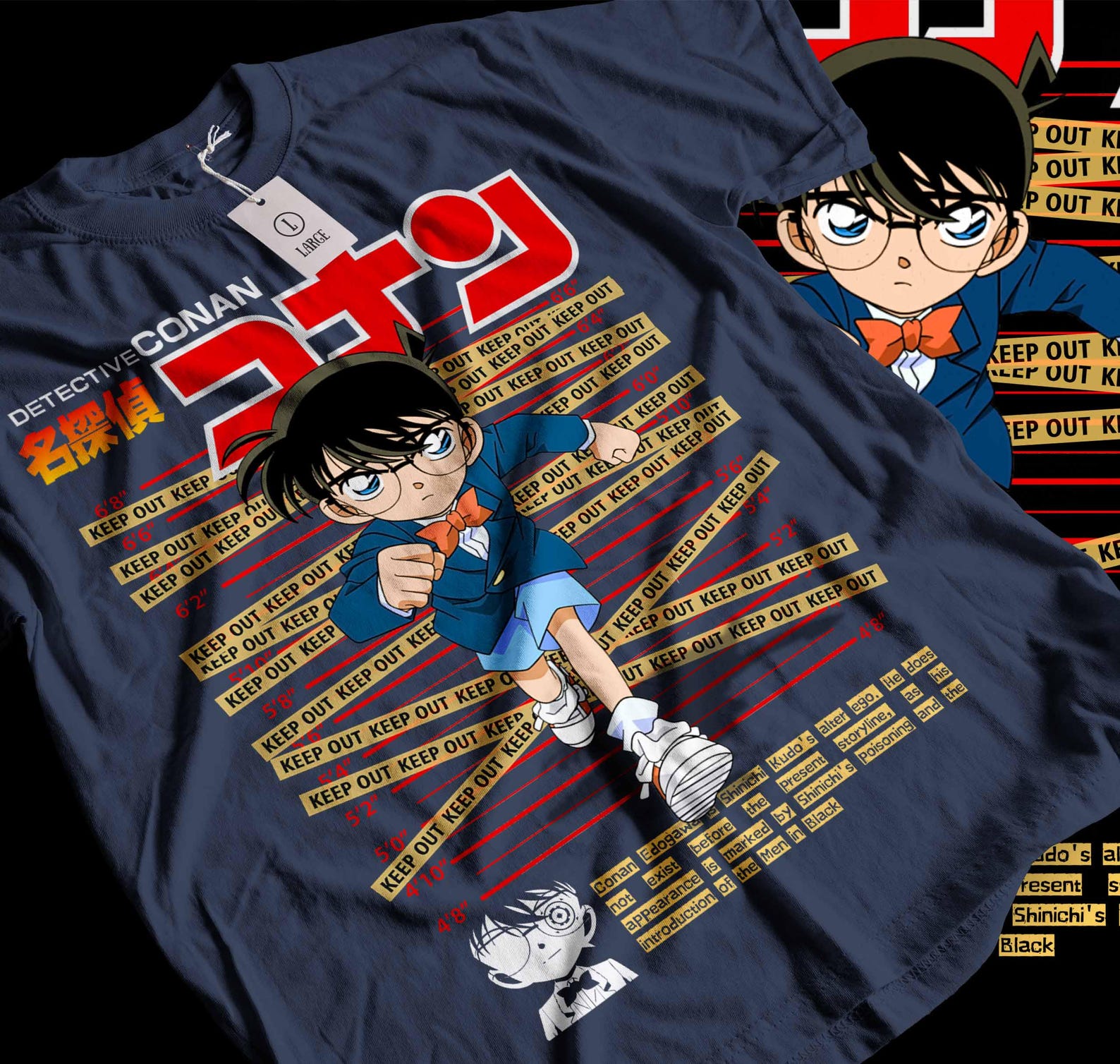 Vintage 90s Detective Conan anime tshirt M