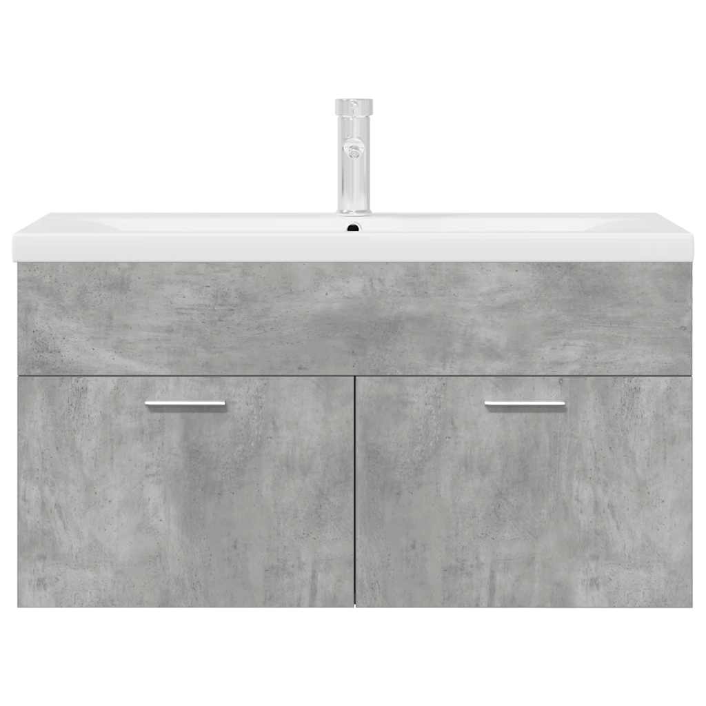 Bathroom Vanity Unit with Built in Basin and Faucet Concrete Grey
