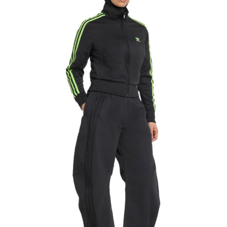 adidas Originals Adicolor Classics Firebird Track Striped Logo Zip-Up Stand Collar Short Sleeve Jacket Women Jackets JX7868