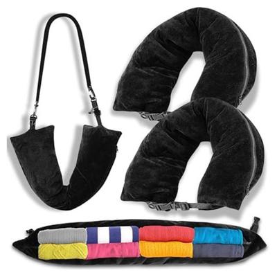Stuffable Travel Pillow Zipper Design Adjustable Size Travel Essentials Multifunctional Neck Support Pillow Sleeping Rest Cushion