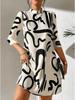 European and American Autumn New Fashion Printed Dress Women's Spot