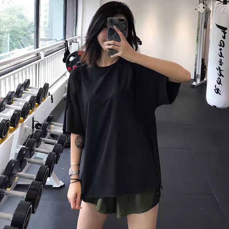 Plus Size Women's Quick-Dry Yoga Top - Short Sleeve, Loose Fit, Summer Running & Fitness T-Shirt