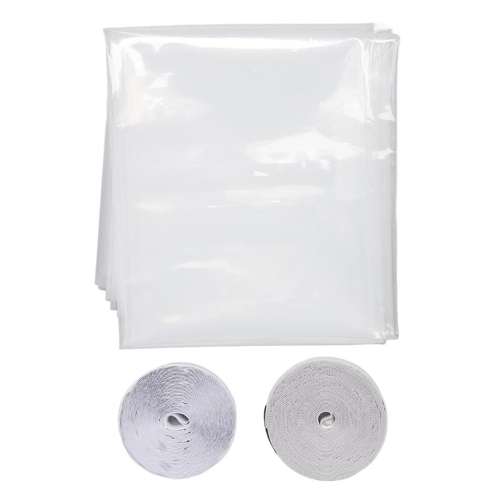 Window Cover Insulating Film Cuttable Hook And Loop Thicken Reusable Winter Cold Protection Film Med