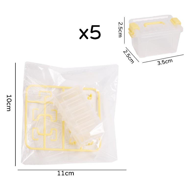 5Pcs Portable Organizer Case Dollhouse Transparent Plastic Storage Box Household Lightweight Storage Boxes