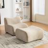 Modular compression sofa made of chenille fabric, filled with 30D high-elastic foam. Easy to move, non-slip base, ideal for living room. Light Khaki