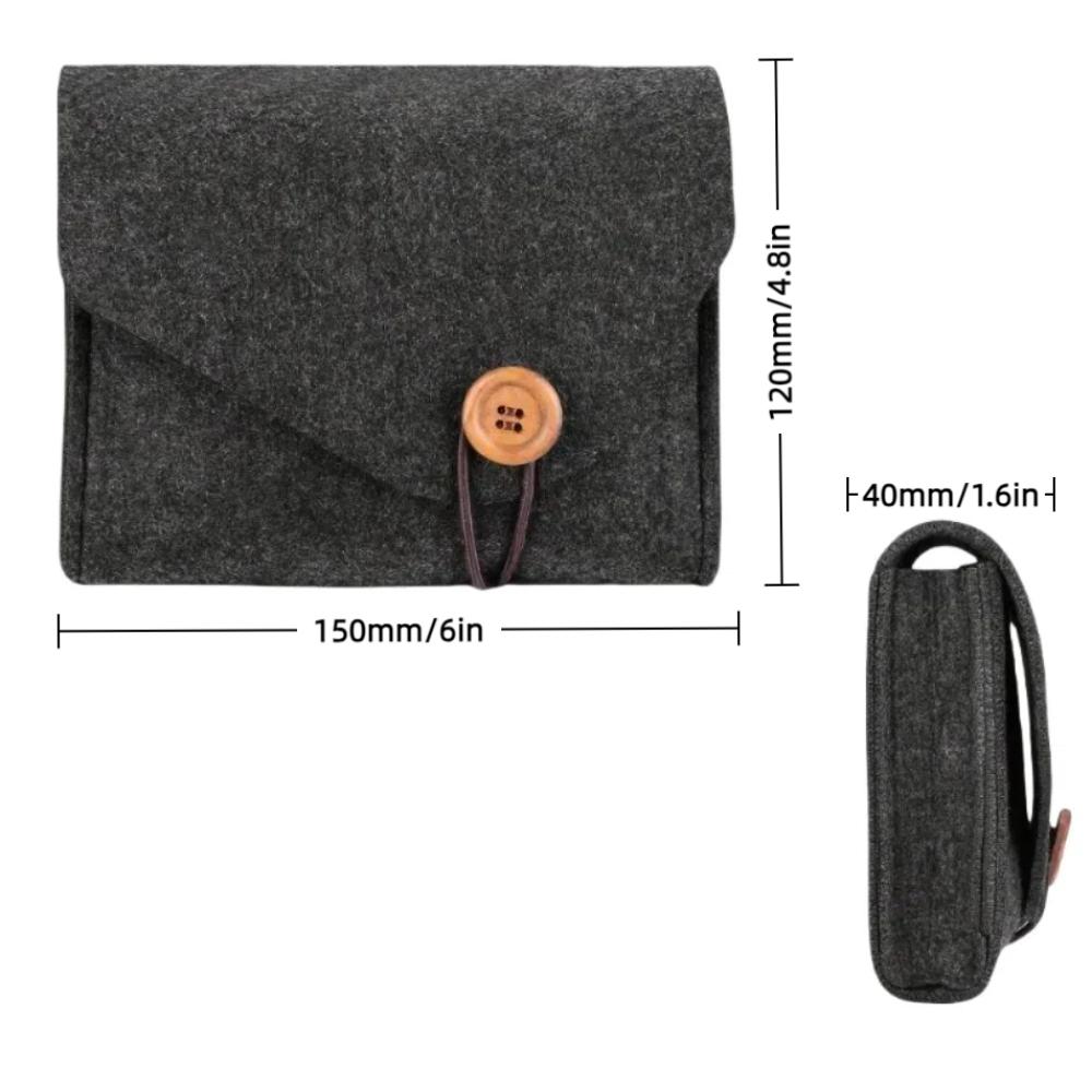 Durable Portable Data Cable Storage Box Felt Multifunctional Storage Bag Small Double Mezzanine Organizer Box Outdoor Travel