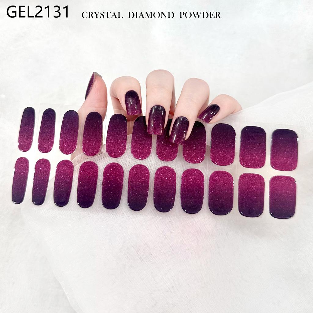 Custom Logo Semi Cured Gel Nail Sticker Waterproof Full Cover Gel Nail Wraps