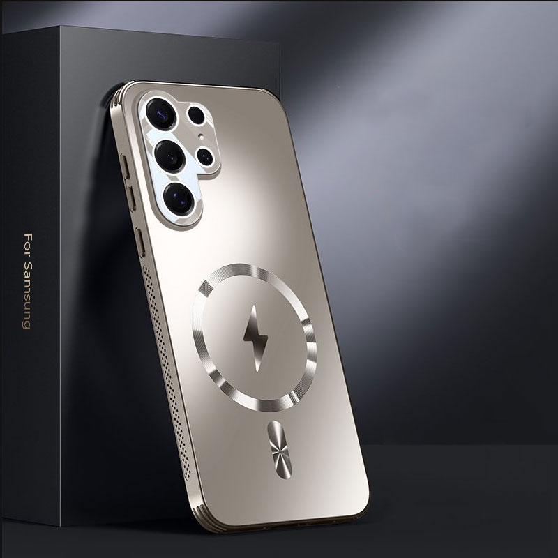 

Магнитный беспроводной чехол для зарядки для Samsung S25 Ultra Magsafe Матовый матовый противоударный защитный пленочный чехол для объектива Задняя крышка для Samsung S25 Plus S25Ultra For SAM S25 Ultra