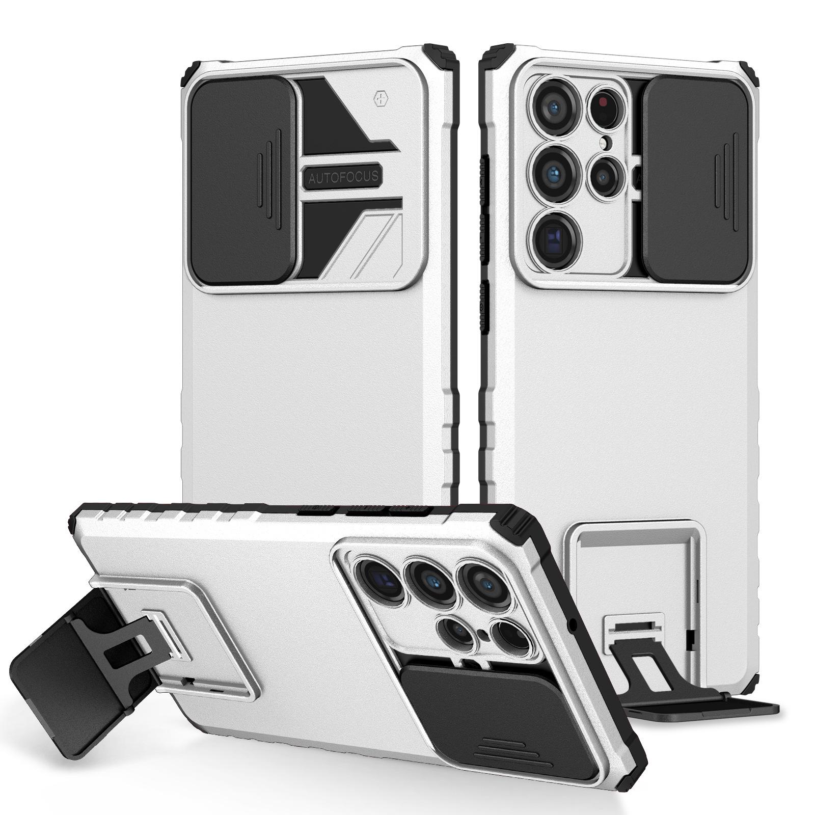 

Сумісний з чохлом для телефону Samsung S26 Ultra, S25 Ultra 3D підставкою, S24 Ultra з вікном для камери, S23U Захисна кришка S21 білий