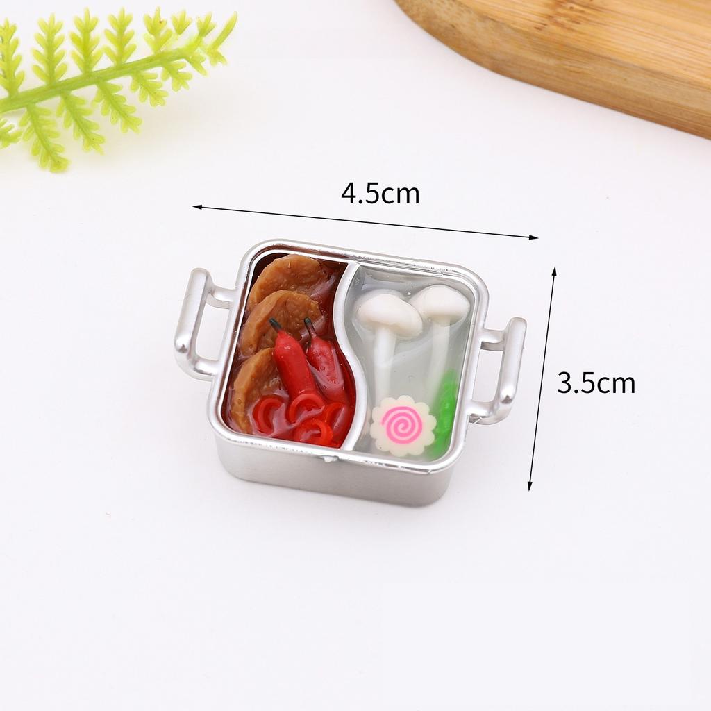 1PC Mini Hot Pot Pendant Simulation Food Hot Pot Model Creative Simulation Toy Bag Pendant Gift Home Decoration