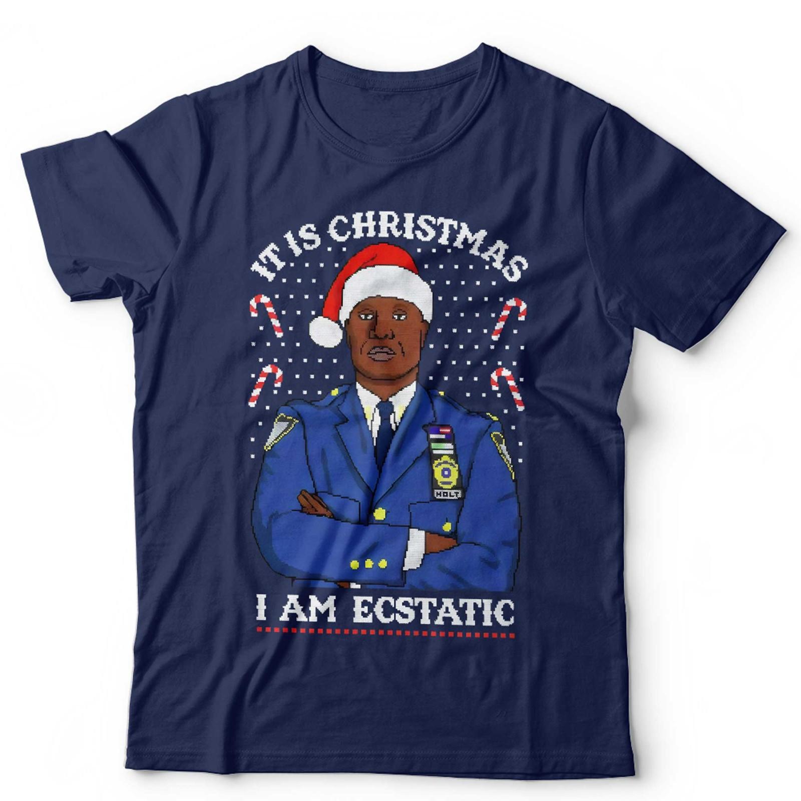 Christmas 99 Precinct T Shirt Mens Womens Tees Top Unisex Holt I Am Ecstatic Funny Police Festive 3XL