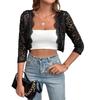 2025 Autumn New Cardigan Placket Spliced Fashionable Lace Short Jacket Top
