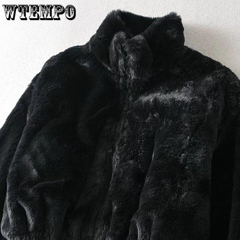 נשים קז'ואל רפוי חורף טופים קצרים צווארון גולף מלא שרוול ארוך רוכסן מעיל שחור לבן נשי מעילי פליז קצרים חמים