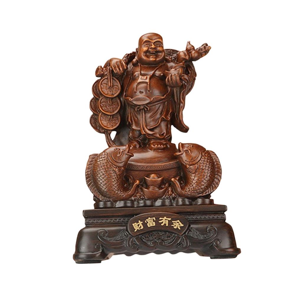 Feng Shui Chinese Buddha Statue Buddha Sculpture Ornament Artwork Sitting Buddha