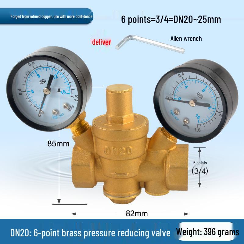 Adjustable Brass Water Pressure Reducing Valve for Heaters & Purifiers