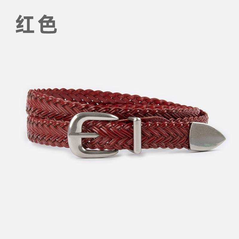 Women's Woven Vintage Belt, Paired with Denim, Casual Pants Decoration, Non Perforated Needle Buckle Belt, Lightweight Design