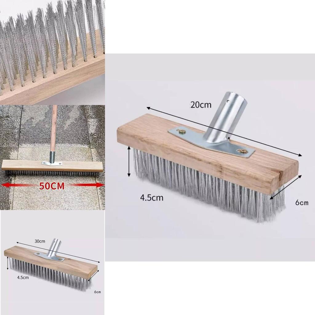 Large Durable Steel Wire Floor Brush With Extended Handle For Easy Floor Maintenance