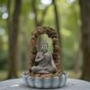 Handcrafted Resin Solar Buddhist Sculpture Statue Weather Resistant Yard Ornament Suitable For Patios Landscape Design