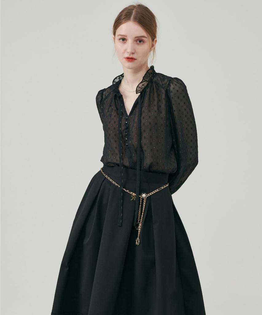 Anna Black Flare Skirt