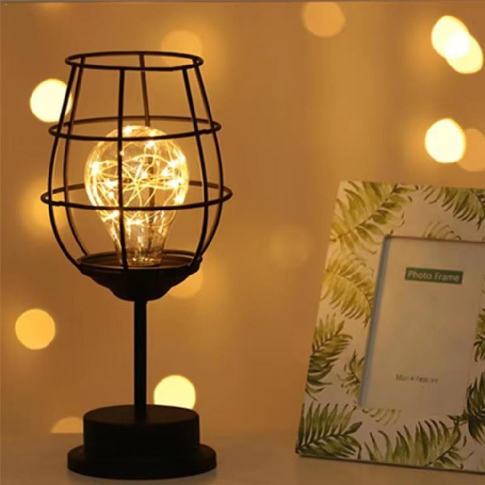 LED Lantern LED Table Lamp Black Night Light Retro Bedroom Bedside Lamp  Desk Lighting