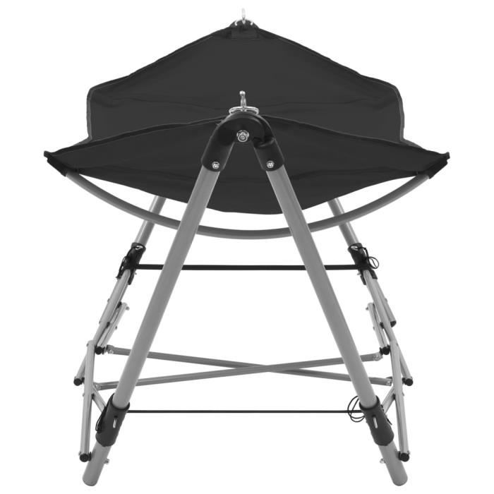 VidaXL Hamac avec support pliable Noir