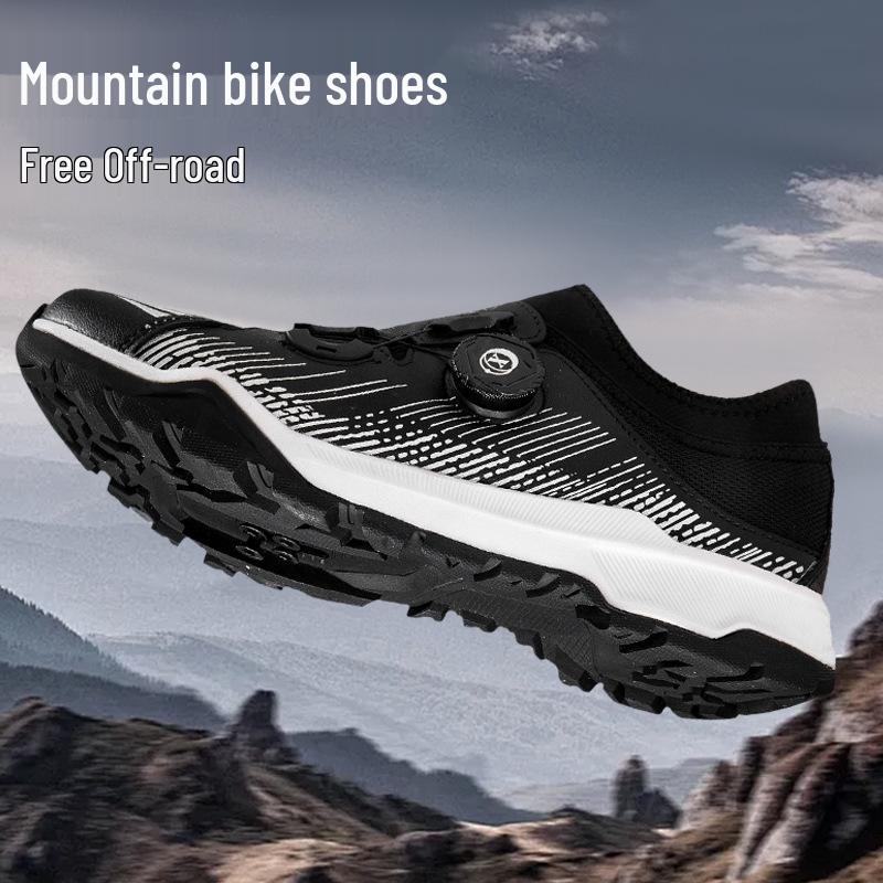 Professional Non-slip Mountain Bike Cycling Shoes with Spikes, Outdoor Sports, Casual, Black/Green, Black/Orange