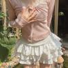 Gonna Corta a Palloncino Vita Alta Dimagrante Stile Coreano da Donna - Corta Principessa Doppio Strato
