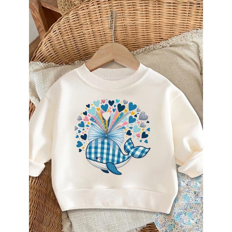 European Sizes A Brightly Colored Print Pattern, a Comfortable And Skin-Friendly Round-Neck Sweatshirt for Baby Kids, Perfect for Everyday Wear