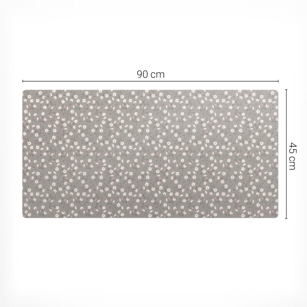 Vinyl Protective Mat with a Modern Retro Floral Pattern 90x45 Cm