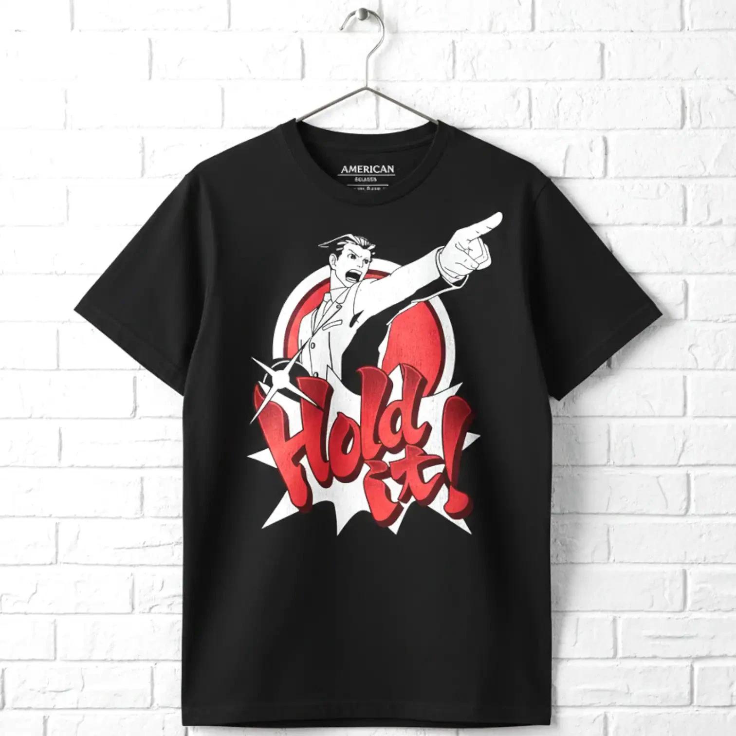 Ace Attorney Phoenix Wright Hold It Men s T Shirt M
