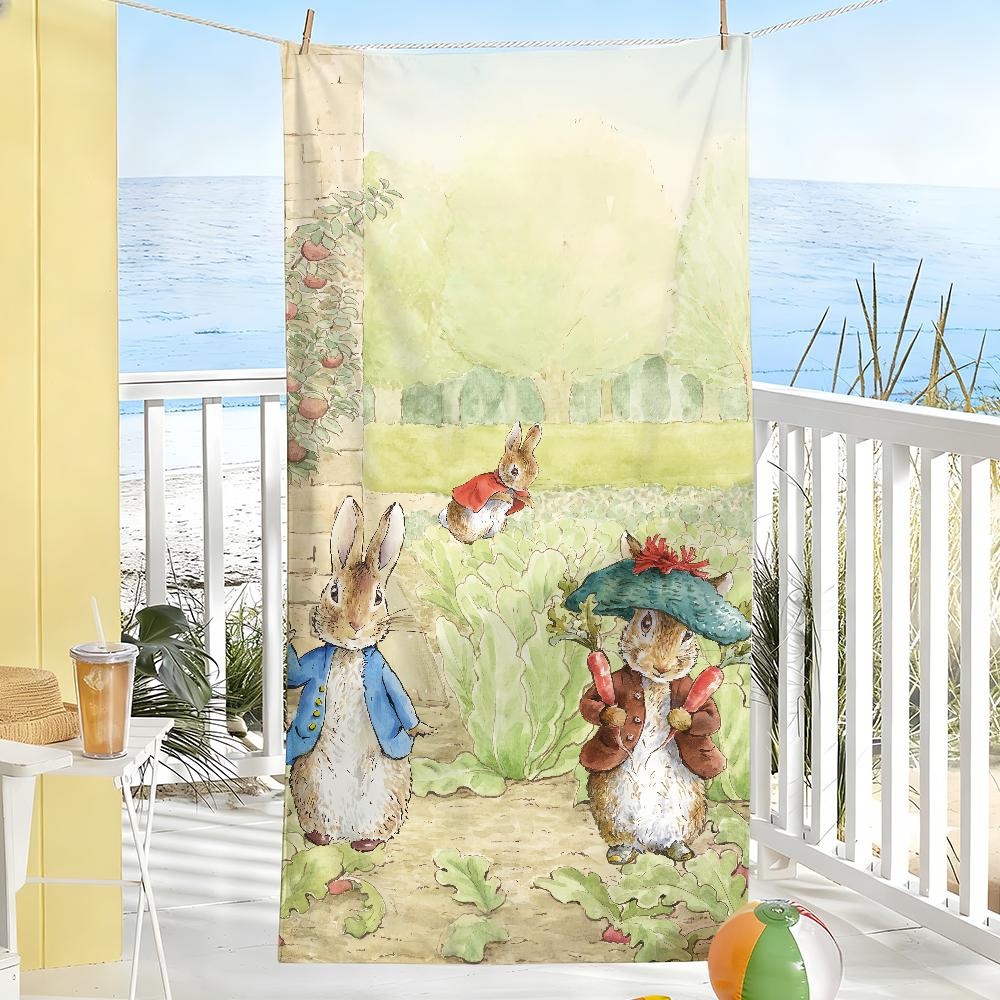 

Retro P-Peter R-Rabbit Art Towel Soft Pool Gift For Travel Gym Shower Camping Quick Dry Sports Large Beach Towels W30*H60(CM)