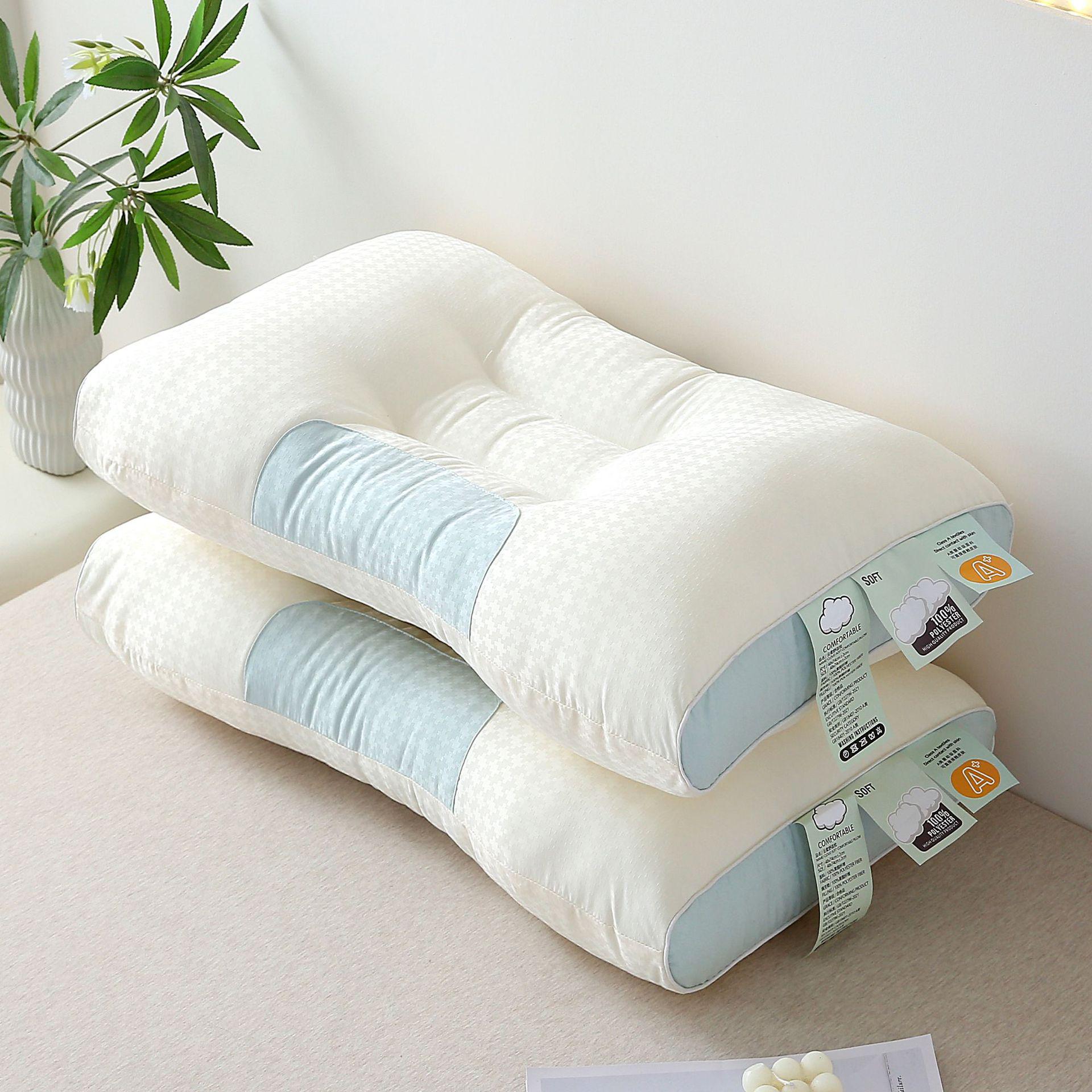 

Class A Neck Pillow: Cool Silk, High Elastic Fiber, All-Season Massage Pillow Core. 48*74cm/single