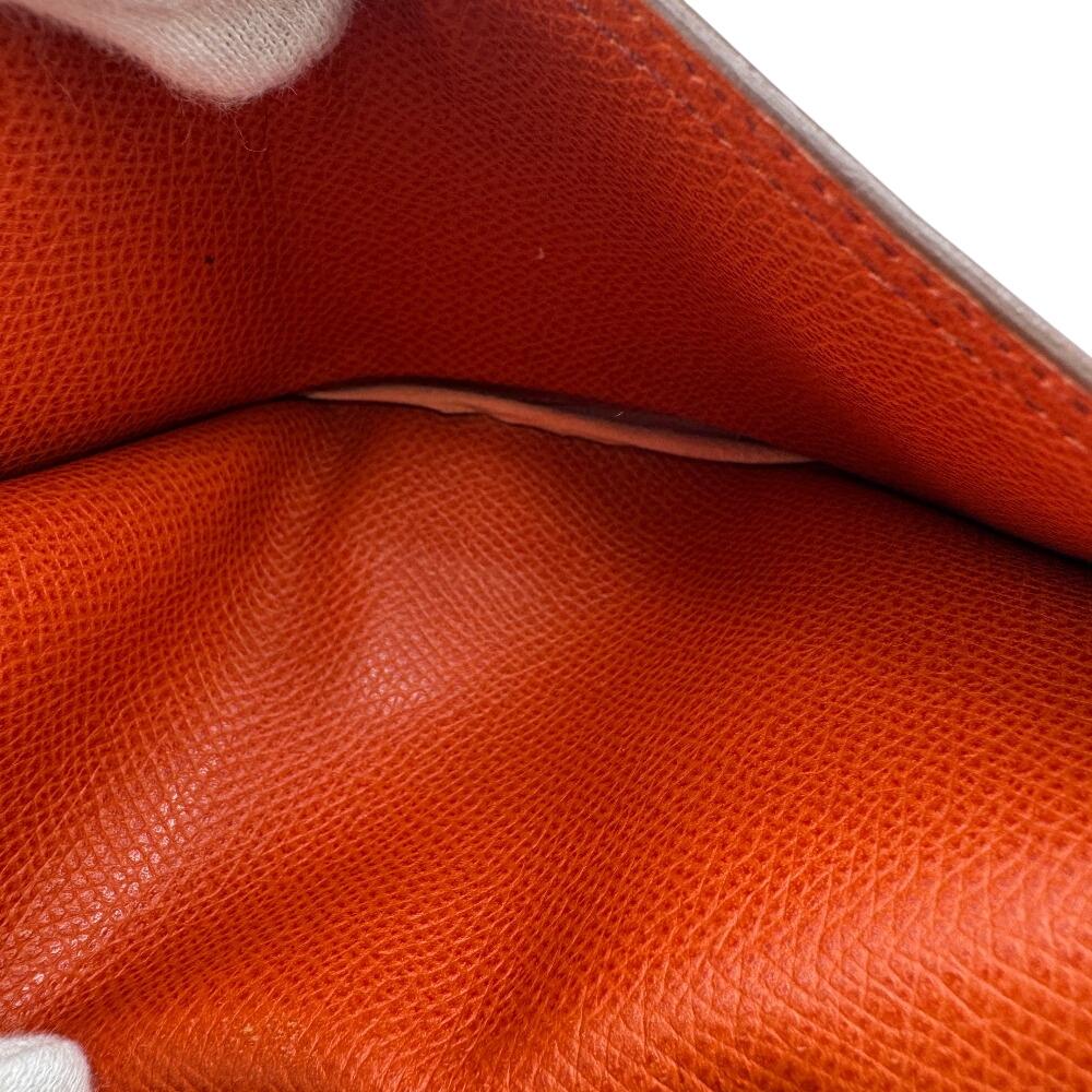 HERMES Long Wallet Tri-fold Epsom Bearn Dupri Purse Orange Epsom Women Used